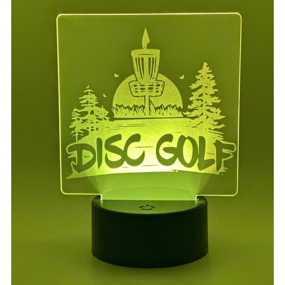 Disc Golf Laser Engraved LED light, Disc Golf Gift, Sport Gift, LED Night Light - Picture 2 of 16